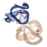 Wall Hanging  Decorative Nautical Fishing Net Cotton + Shell Hanging Decor 100 x 200 cm