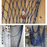 Wall Hanging  Decorative Nautical Fishing Net Cotton + Shell Hanging Decor 100 x 200 cm