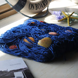 Wall Hanging  Decorative Nautical Fishing Net Cotton + Shell Hanging Decor 100 x 200 cm