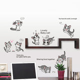 Lovely Cats Playing Wall Stickers 2017