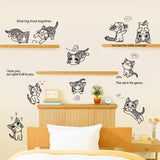 Lovely Cats Playing Wall Stickers 2017