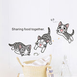 Lovely Cats Playing Wall Stickers 2017