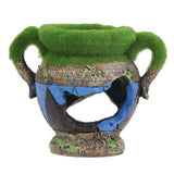 Resin Vase With Moss Aquarium Decoration