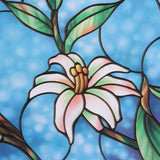 Leaf Grape Magnolia Orchid Flower Cobblestone Static Cling Stained Glass Window Film