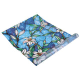 Leaf Grape Magnolia Orchid Flower Cobblestone Static Cling Stained Glass Window Film