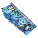 Leaf Grape Magnolia Orchid Flower Cobblestone Static Cling Stained Glass Window Film