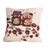 Cotton Linen Owl Bird Animal Throw PillowCases