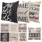 Classical Style Letter Print Cotton Linen Throw Pillow Cover  43 cm