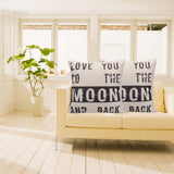 Classical Style Letter Print Cotton Linen Throw Pillow Cover  43 cm