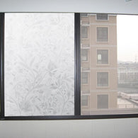 Elegant Flower Vine Texture Self Adhesive Static Privacy Static-Free Gel Glass Window