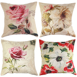 4 Style Wealth Rose Garden Throw Pillow Cover