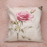 4 Style Wealth Rose Garden Throw Pillow Cover
