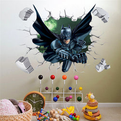 3D Spiderman & Batman Wall Sticker