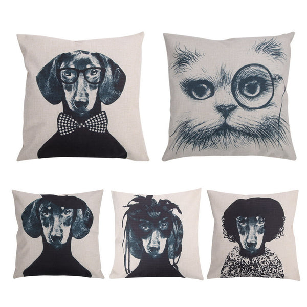 Dog & Cat Cotton Linen PillowCases 45 cm