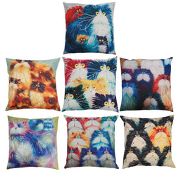 7 Style Color Cat Throw Pillow Cover 45 X45 CM