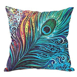43 cm Colorful Feathers Cotton Throw Pillow Cover