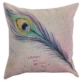 43 cm Colorful Feathers Cotton Throw Pillow Cover