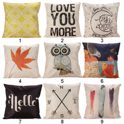 9 Style 1 Pcs Lovely Throw Pillow Cover   45 cm x 45 cm