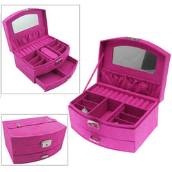Suede Velvet Engagement Jewelry Accessories Box Rose Red