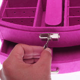 Suede Velvet Engagement Jewelry Accessories Box Rose Red
