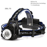 Rechargeable Headlights 18650 battery Charger XM-L CREE T6 Led 3800LM