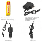 Rechargeable Headlights 18650 battery Charger XM-L CREE T6 Led 3800LM