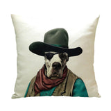 Cool Cat & Dog Cotton Pillowcases 43cm X 43cm