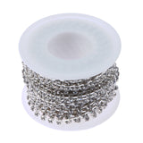 10 Yards/roll Clear Crystal Plating Cup Chain Sew-On Rhinestones With Crystal Color Metal