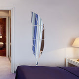 3D Golden/Silver DIY Modern Plume Feather Acrylic Mirror Wall Stickers 20x84cm