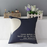 Couple Heart Series Letter Cotton Linen Pillow Case 43cm*43cm