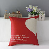 Couple Heart Series Letter Cotton Linen Pillow Case 43cm*43cm