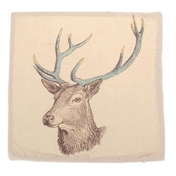43*43cm Reindeer And Christmas Printed Cotton Linen Pillow Case