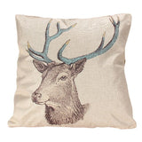 43*43cm Reindeer And Christmas Printed Cotton Linen Pillow Case