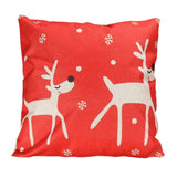 43*43cm Reindeer And Christmas Printed Cotton Linen Pillow Case