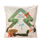 43*43cm Reindeer And Christmas Printed Cotton Linen Pillow Case