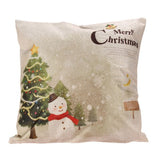 43*43cm Reindeer And Christmas Printed Cotton Linen Pillow Case