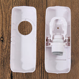 Automatic Toothpaste Dispenser and 5 Toothbrush Holder Set Wall Mount Stand Plastic